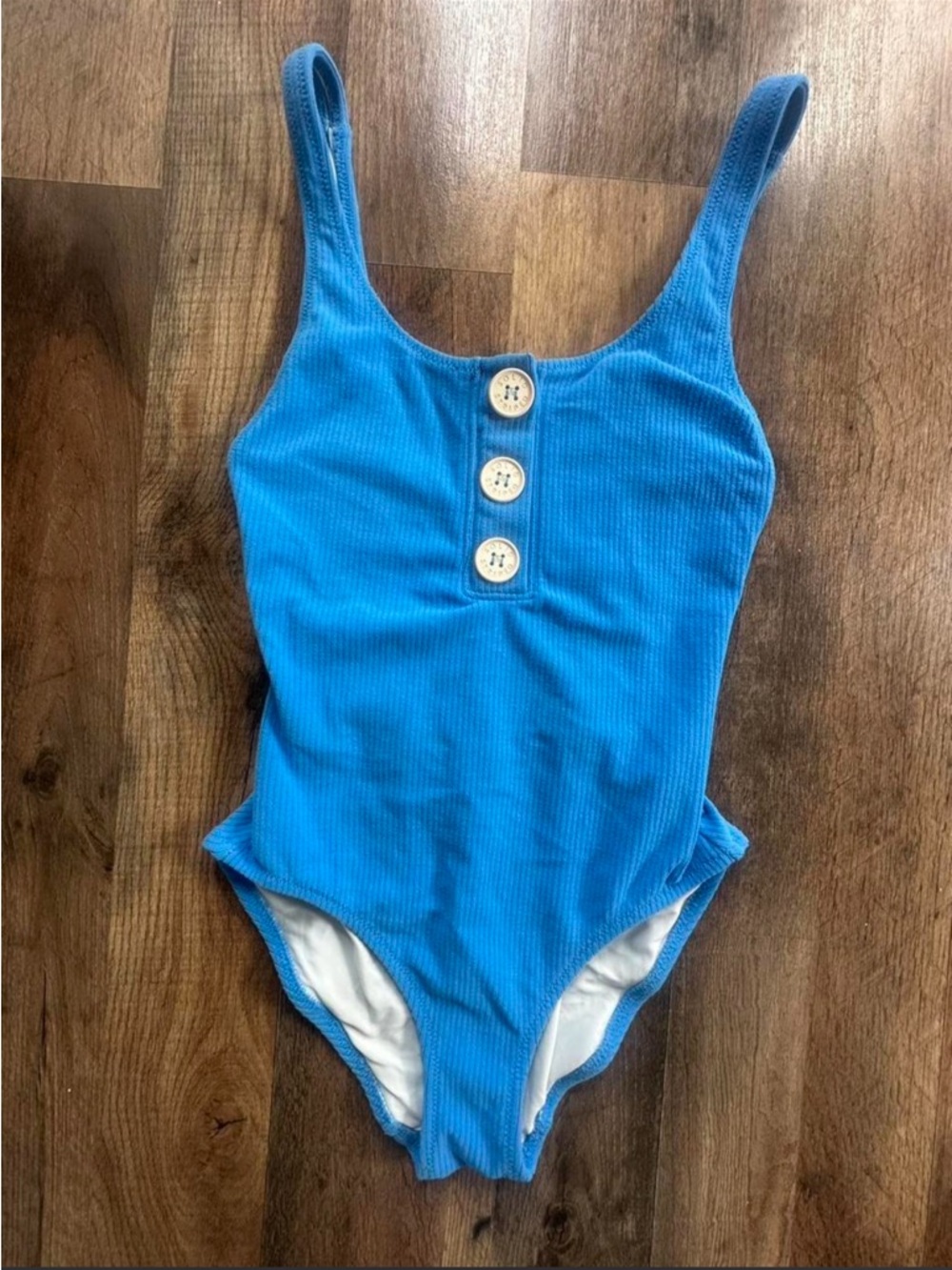 SOLID & STRIPED Blue Lined Swimwear Piece